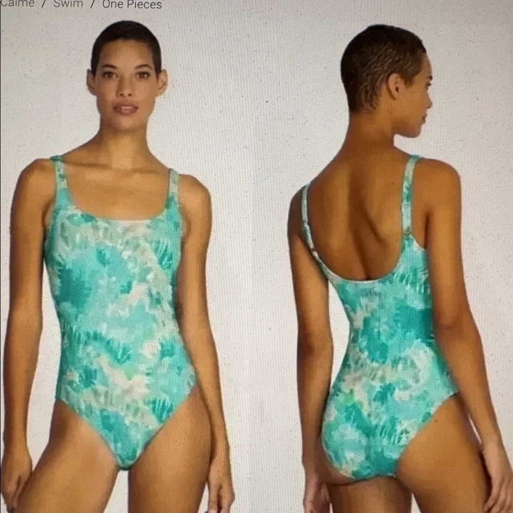 Johnny Was calme Aqua Keys Tie Dye One-Piece Swimsuit New size XL Tropical Beach